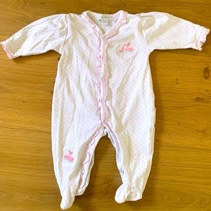 Kissy Kissy 0-3 Month swan embroidered footie